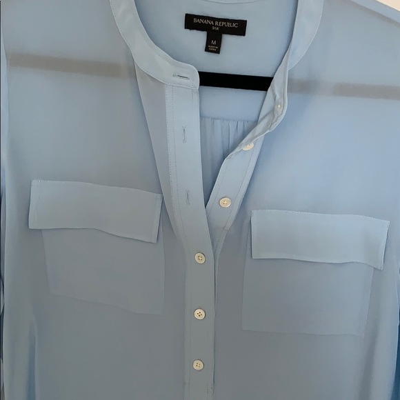 Banana Republic Blue Silk Blouse - Picture 3 of 5